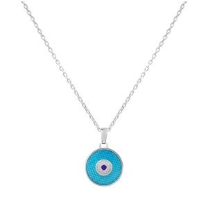 Asprey 167 Button Pendant Blue Enamel Necklace NIB